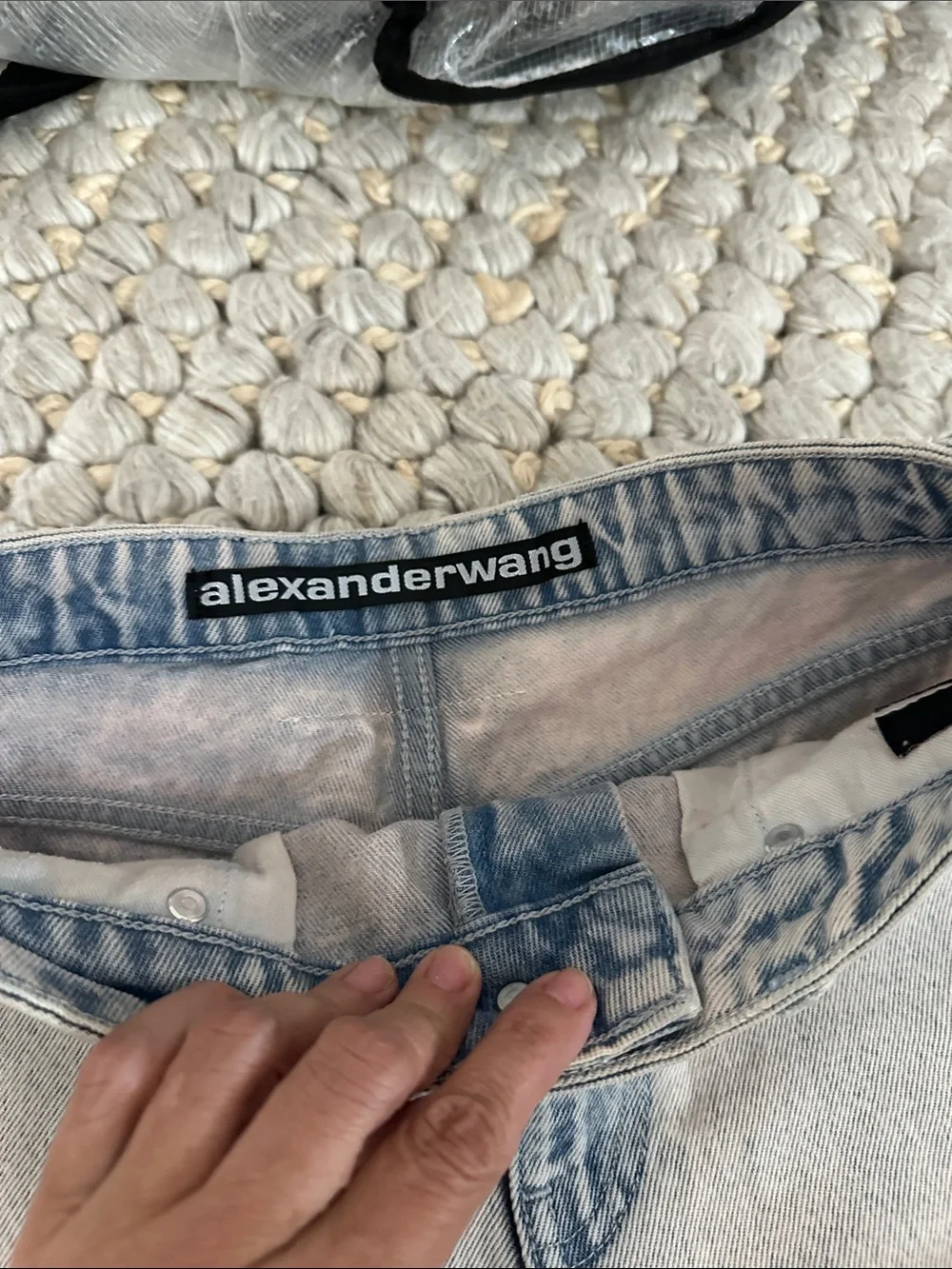 Alexander Wang Bite High Rise Denim Shorts light pink hue size 27